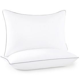 Pillows Standard And Full Size, Hotel Collection Bed Pillows For Side, Back, And Stomach Sleepers, Fluffy And Supportive, Down Alternative Microf (Option: 2pc Gray Standard 17x 26in)